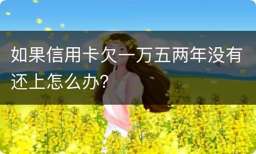 如果信用卡欠一万五两年没有还上怎么办？