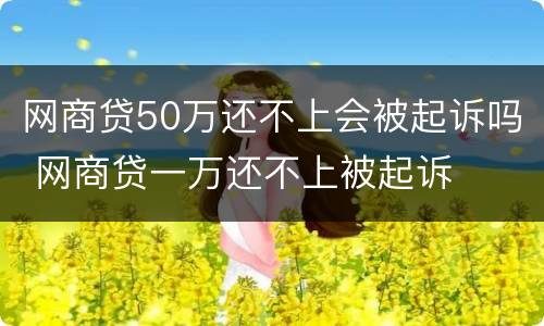 网商贷50万还不上会被起诉吗 网商贷一万还不上被起诉