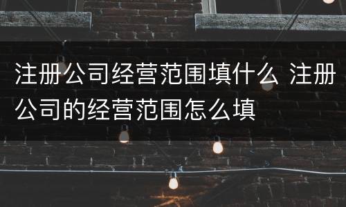 注册公司经营范围填什么 注册公司的经营范围怎么填