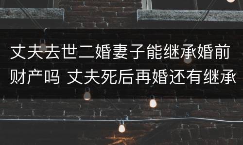 丈夫去世二婚妻子能继承婚前财产吗 丈夫死后再婚还有继承权吗 丈夫去世二婚妻子能继承婚前财产吗 丈夫死后再婚还有继承权吗