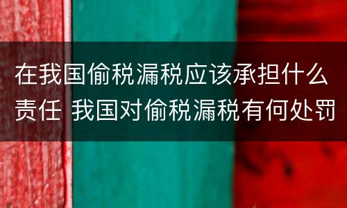 在我国偷税漏税应该承担什么责任 我国对偷税漏税有何处罚