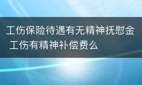 工伤保险待遇有无精神抚慰金 工伤有精神补偿费么