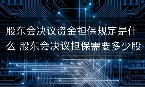 股东会决议资金担保规定是什么 股东会决议担保需要多少股东通过