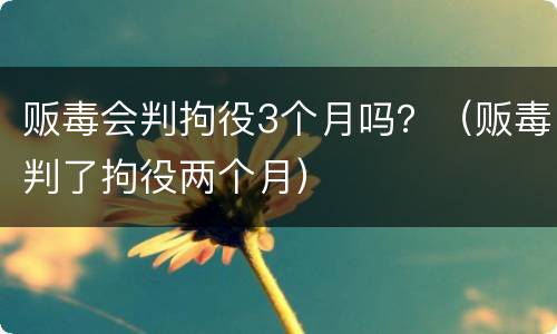 贩毒会判拘役3个月吗？（贩毒判了拘役两个月）