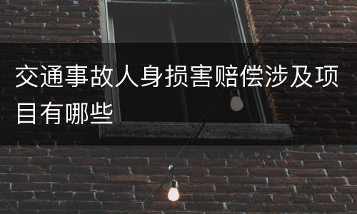 交通事故人身损害赔偿涉及项目有哪些
