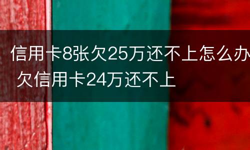 信用卡8张欠25万还不上怎么办 欠信用卡24万还不上
