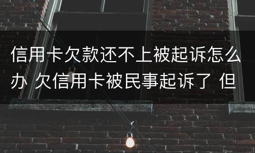 信用卡欠款还不上被起诉怎么办 欠信用卡被民事起诉了 但依旧还不起