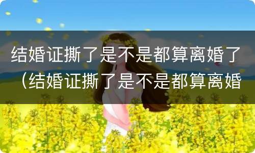 结婚证撕了是不是都算离婚了（结婚证撕了是不是都算离婚了呢）