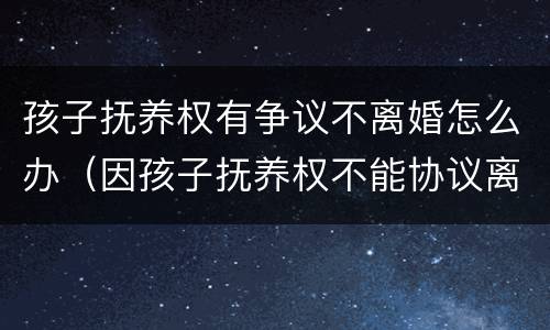 孩子抚养权有争议不离婚怎么办（因孩子抚养权不能协议离婚该怎么办）