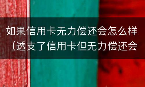 如果信用卡无力偿还会怎么样（透支了信用卡但无力偿还会怎么样）