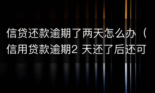 信贷还款逾期了两天怎么办（信用贷款逾期2 天还了后还可以贷吗）