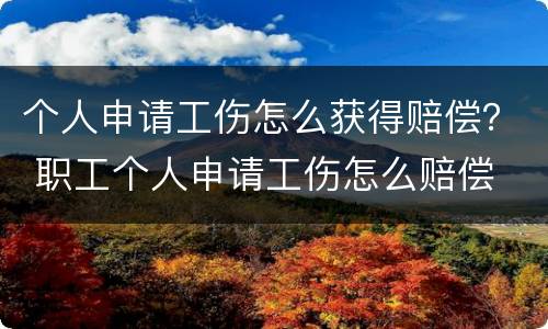 个人申请工伤怎么获得赔偿？ 职工个人申请工伤怎么赔偿