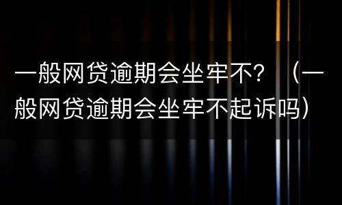 一般网贷逾期会坐牢不？（一般网贷逾期会坐牢不起诉吗）