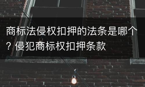 商标法侵权扣押的法条是哪个? 侵犯商标权扣押条款