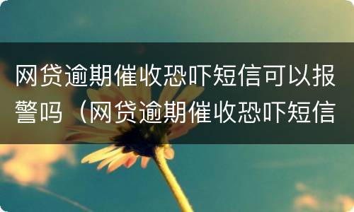 网贷逾期催收恐吓短信可以报警吗（网贷逾期催收恐吓短信可以报警吗）