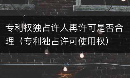 专利权独占许人再许可是否合理（专利独占许可使用权）