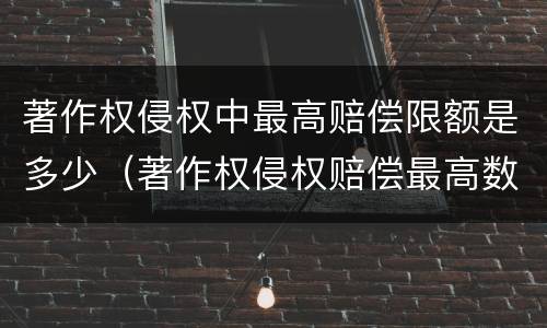 著作权侵权中最高赔偿限额是多少（著作权侵权赔偿最高数额）