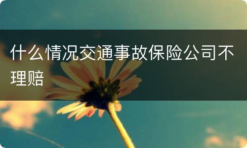 什么情况交通事故保险公司不理赔