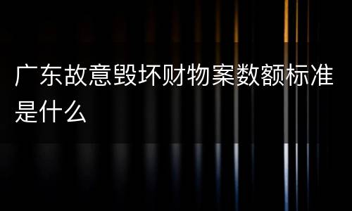 广东故意毁坏财物案数额标准是什么