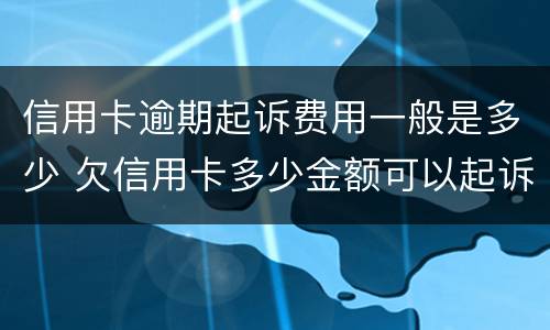 信用卡逾期起诉费用一般是多少 欠信用卡多少金额可以起诉