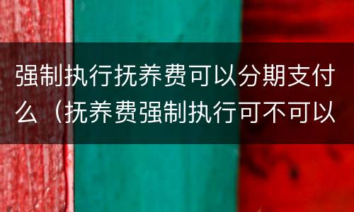 强制执行抚养费可以分期支付么（抚养费强制执行可不可以向对方父母要）