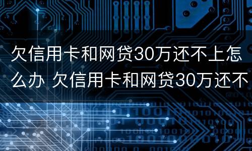 欠信用卡和网贷30万还不上怎么办 欠信用卡和网贷30万还不上怎么办呀