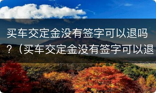 买车交定金没有签字可以退吗?（买车交定金没有签字可以退吗怎么退）
