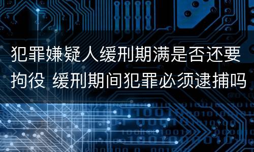 犯罪嫌疑人缓刑期满是否还要拘役 缓刑期间犯罪必须逮捕吗 犯罪嫌疑人缓刑期满是否还要拘役 缓刑期间犯罪必须逮捕吗