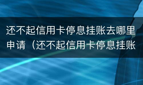 还不起信用卡停息挂账去哪里申请（还不起信用卡停息挂账去哪里申请解除）