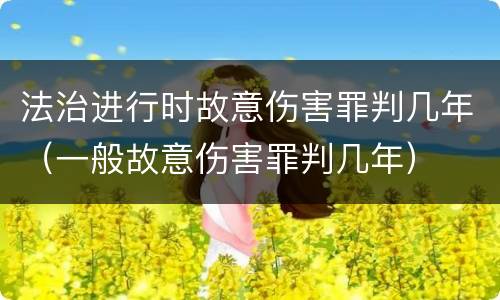 法治进行时故意伤害罪判几年（一般故意伤害罪判几年）