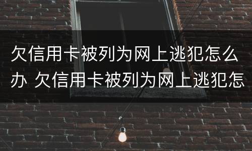 欠信用卡被列为网上逃犯怎么办 欠信用卡被列为网上逃犯怎么办呢