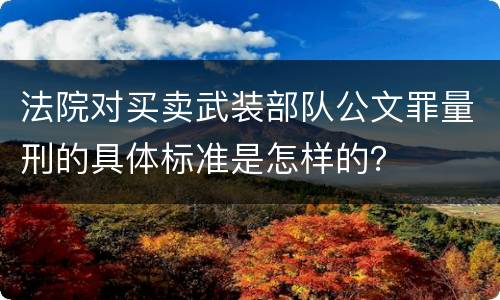 法院对买卖武装部队公文罪量刑的具体标准是怎样的？