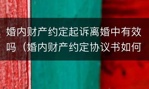 婚内财产约定起诉离婚中有效吗（婚内财产约定协议书如何有效）