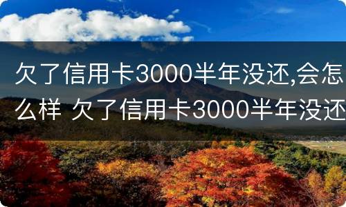 欠了信用卡3000半年没还,会怎么样 欠了信用卡3000半年没还,会怎么样呢