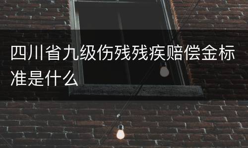 四川省九级伤残残疾赔偿金标准是什么