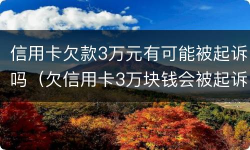 信用卡欠款3万元有可能被起诉吗（欠信用卡3万块钱会被起诉吗）