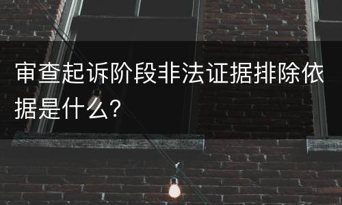 审查起诉阶段非法证据排除依据是什么？