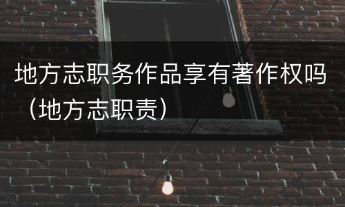 地方志职务作品享有著作权吗（地方志职责）