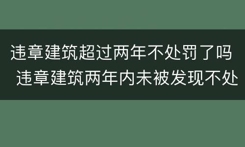 违章建筑超过两年不处罚了吗 违章建筑两年内未被发现不处罚