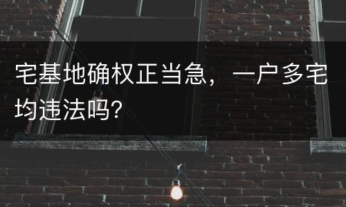 宅基地确权正当急，一户多宅均违法吗？