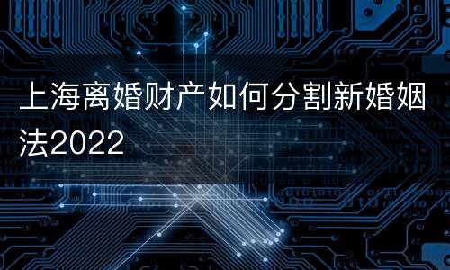 上海离婚财产如何分割新婚姻法2022