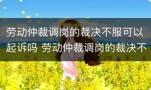 劳动仲裁调岗的裁决不服可以起诉吗 劳动仲裁调岗的裁决不服可以起诉吗怎么办