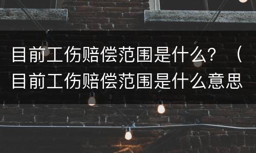 目前工伤赔偿范围是什么？（目前工伤赔偿范围是什么意思）