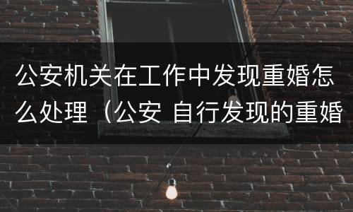 公安机关在工作中发现重婚怎么处理（公安 自行发现的重婚罪）