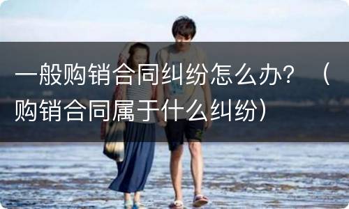 一般购销合同纠纷怎么办？（购销合同属于什么纠纷）