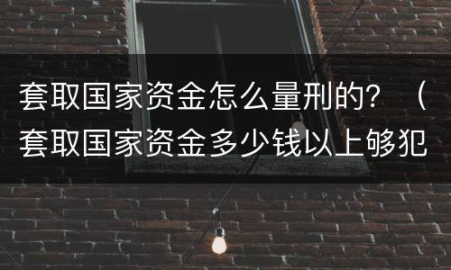 套取国家资金怎么量刑的？（套取国家资金多少钱以上够犯罪）