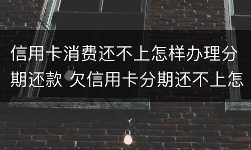 信用卡消费还不上怎样办理分期还款 欠信用卡分期还不上怎么办