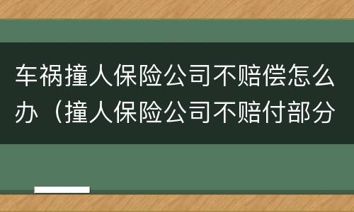 车祸撞人保险公司不赔偿怎么办（撞人保险公司不赔付部分）