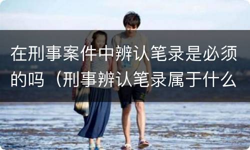 在刑事案件中辨认笔录是必须的吗（刑事辨认笔录属于什么证据）