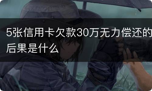 5张信用卡欠款30万无力偿还的后果是什么